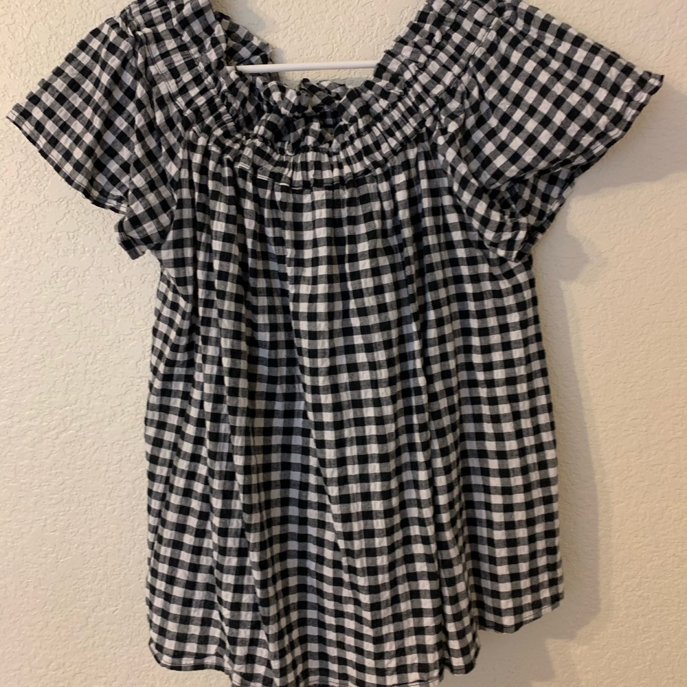 Nordstrom off-the-shoulder gingham top